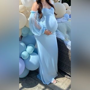 Anyuta Couture Light Blue Baby Shower Dress